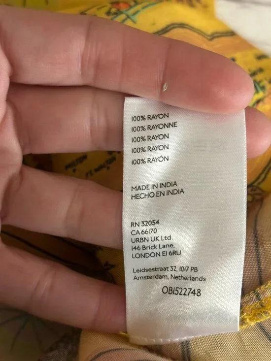 Urban Outfitters UO Gardenia Map Florida Souvenir Button Down Top Shirt Small - Picture 10 of 10